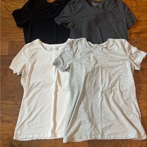 Amazon Essentials Women's Short Sleeve Tee Set - Black, Gray, White